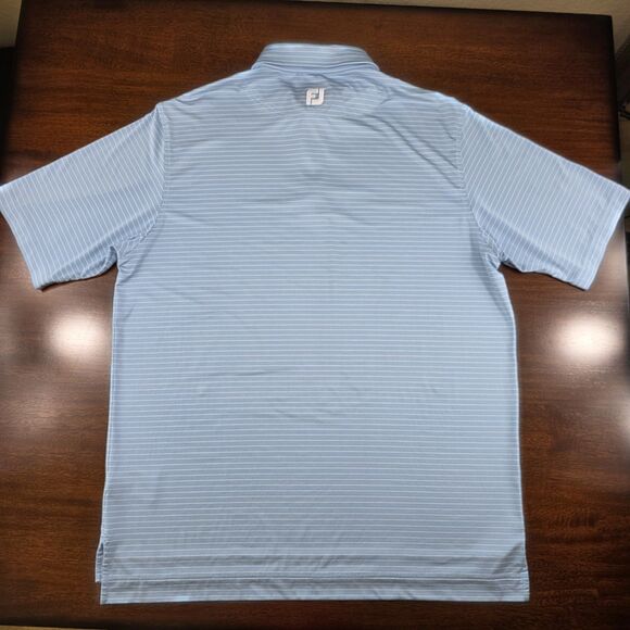 FootJoy Men's size XL Blue Striped‎ Golf Polo Shirt Short Sleeve ($86) - Picture 3 of 7
